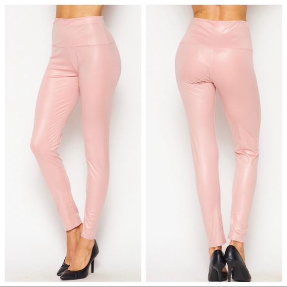 Mauve Favorite Faux Leather high waisted leggings - Picture 3 of 4